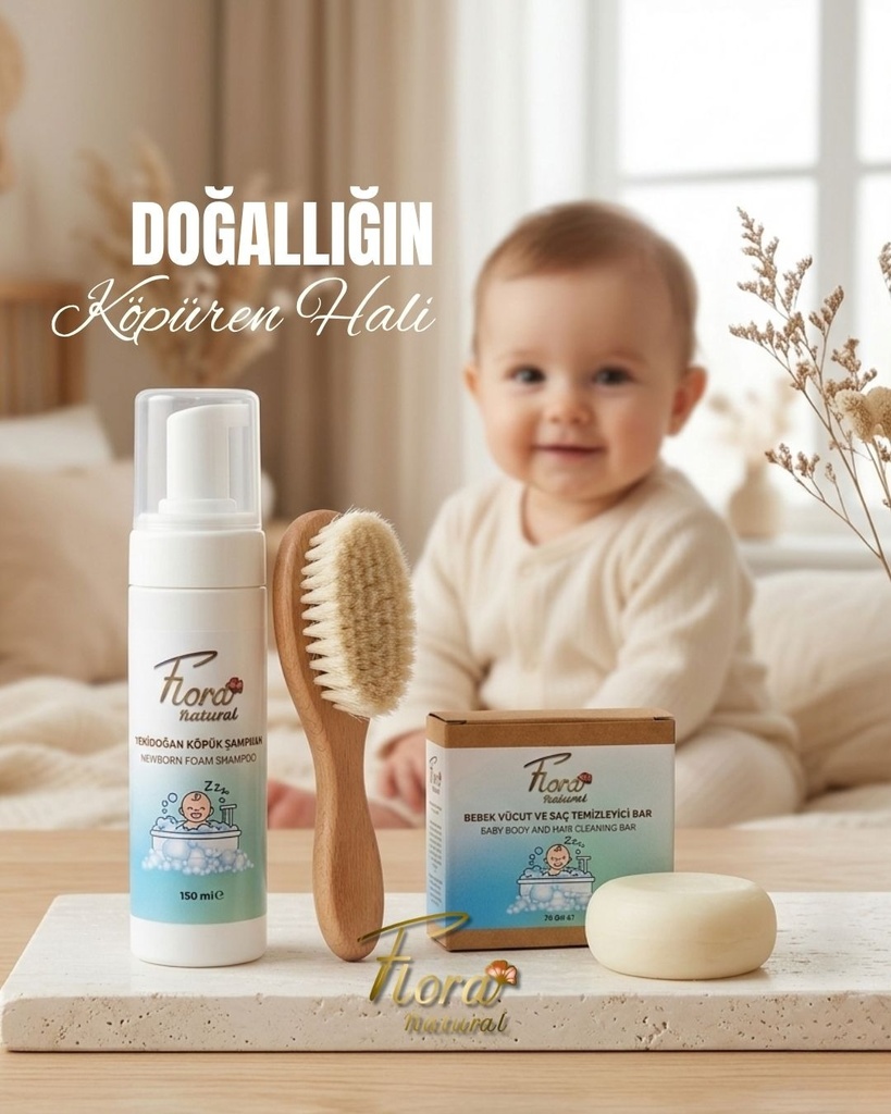 DOĞAL KEÇİ KILI BEBEK SAÇ FIRÇASI