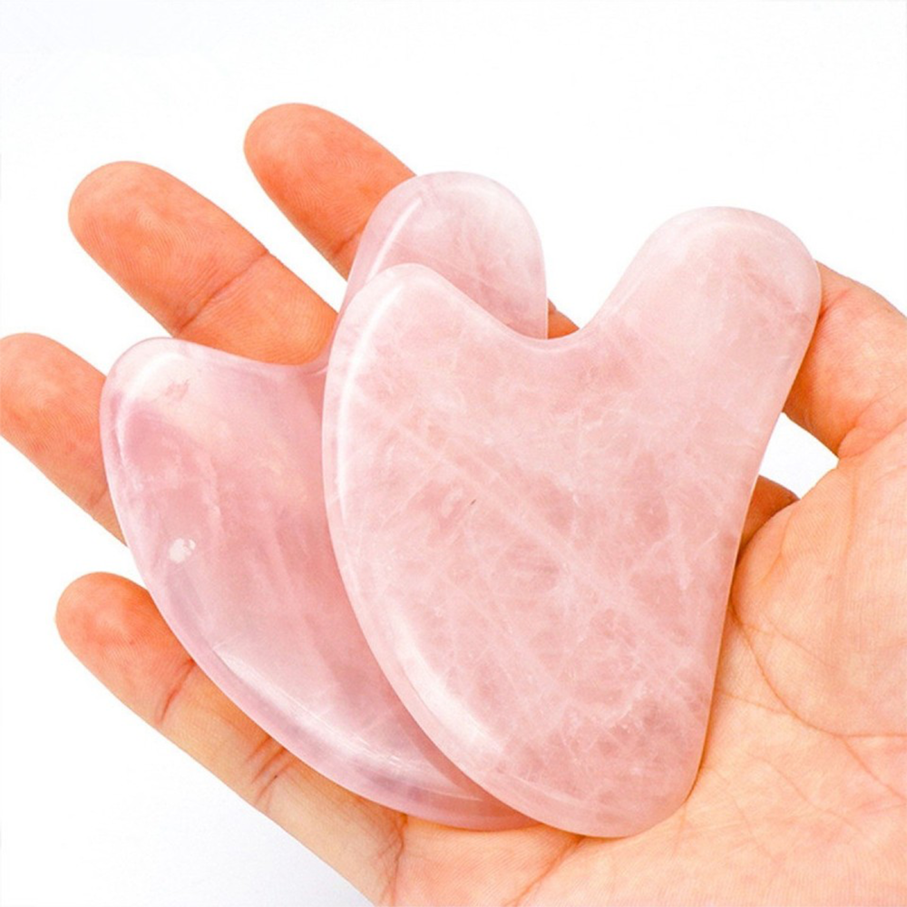 Pembe Kuvars Gua Sha Doğal Masaj Taşı