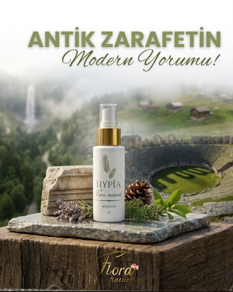 HYPİA KOLONYA 75 ML   BEYAZ - GOLD SPREY KAPAKLI