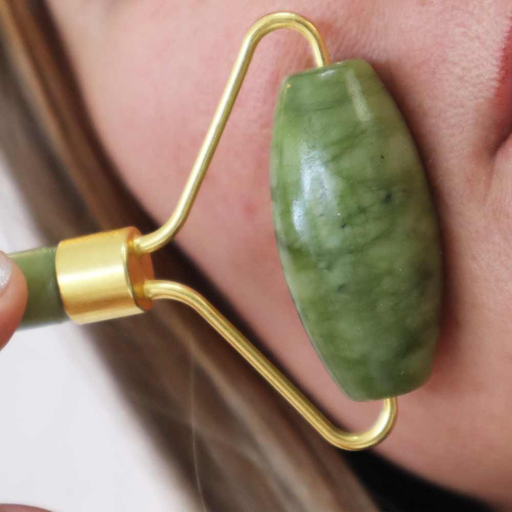 Yeşim Taşı Roller Çift Taraflı Masaj Aleti